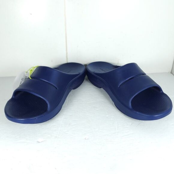Oofos Men\'s OOahh US12 Navy Blue Beach Walking Recovery Slide Sandals NWT main image 5